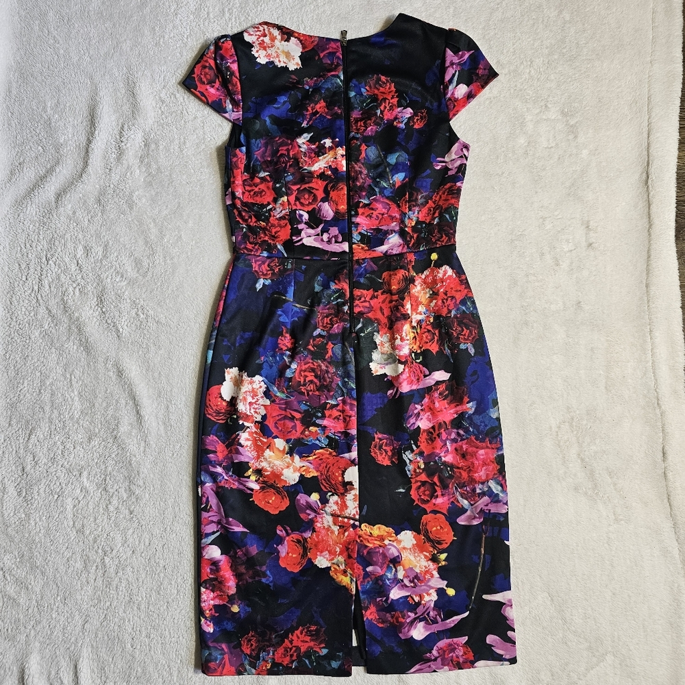 Betsey Johnson Cap Sleeve Floral Dress - Size 6 - Picture 9 of 13